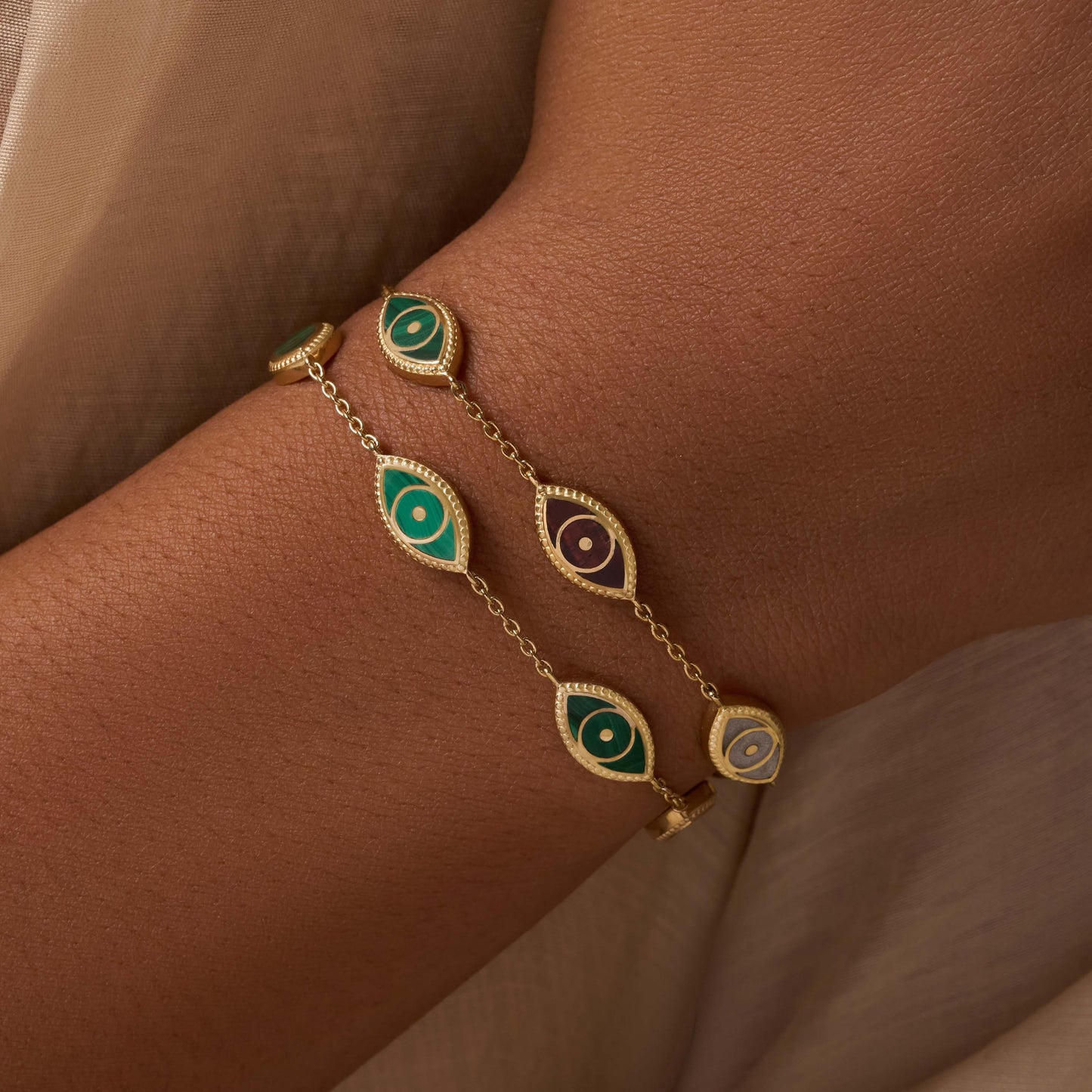 Harmonious Guardian Evil Eye Multi-Stone Bracelet