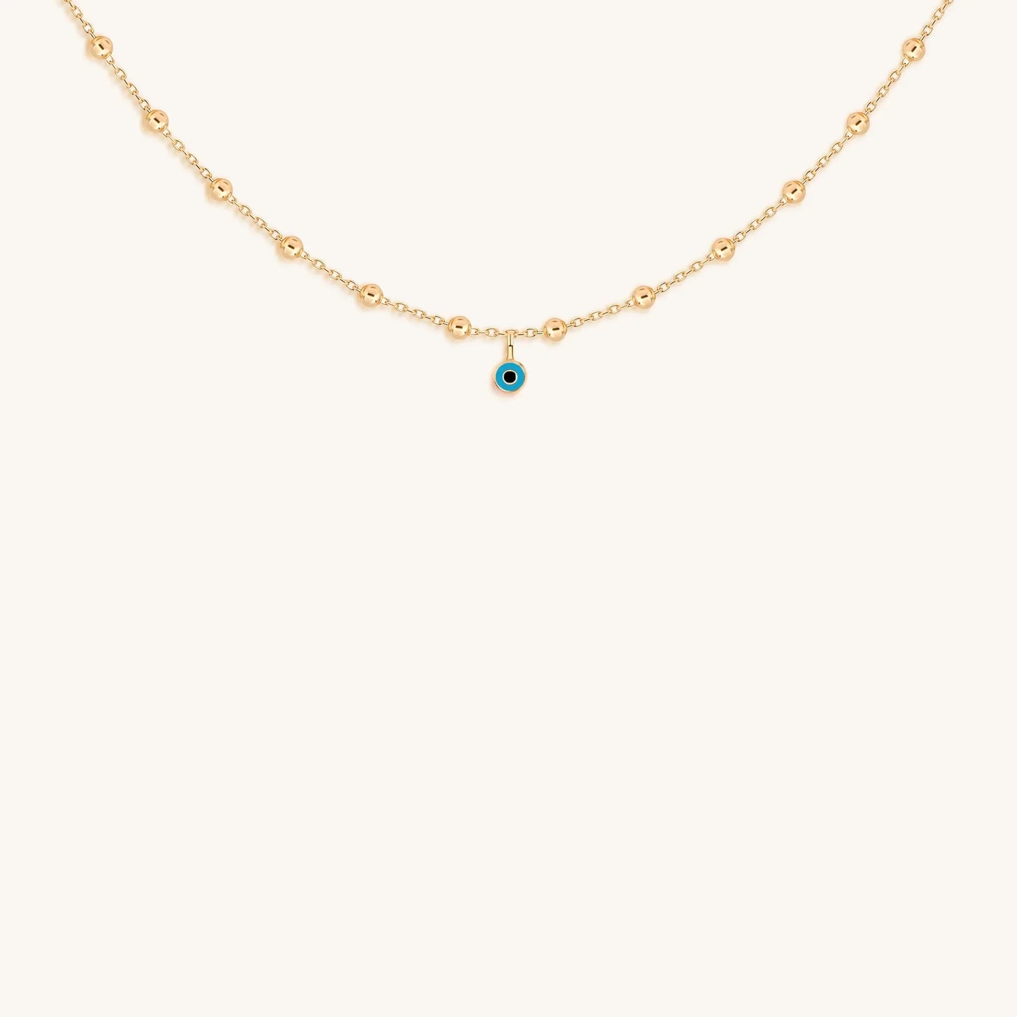 Glowing Perspective - Turquoise Enamel Evil Eye Necklace