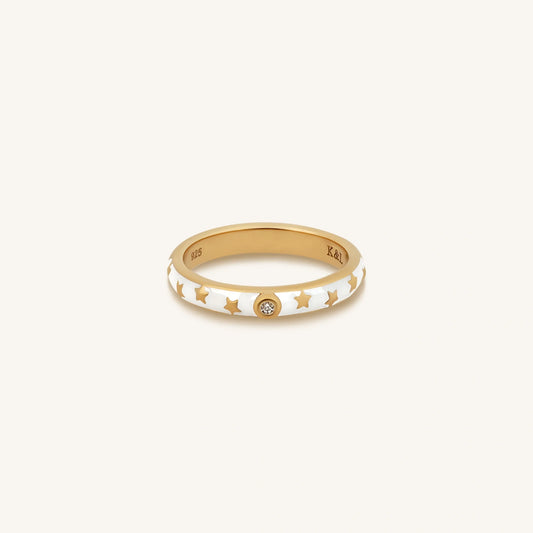 Luminous Aura Gold Stars Ring
