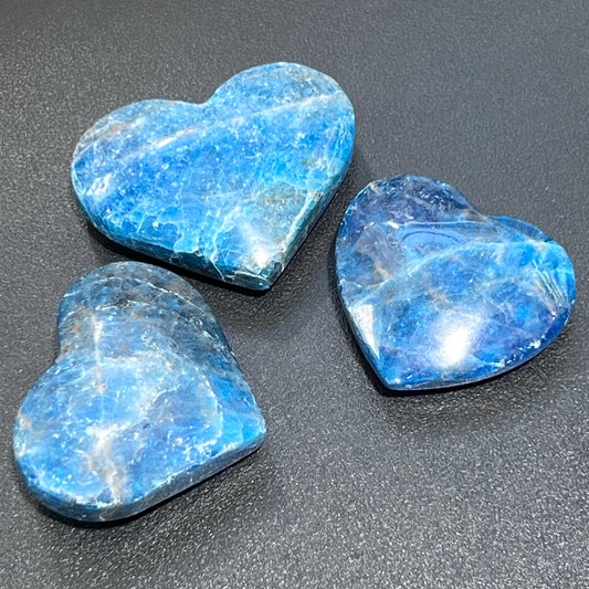 Blue Apatite Heart Carving