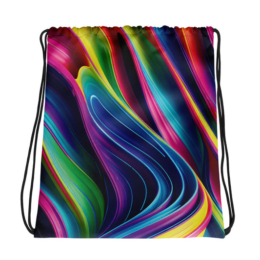 Neon Swirl Drawstring Bag - Perfect for Raves & Festivals
