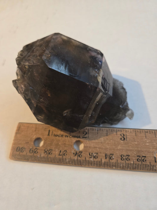 Amethyst half Smoky crystal