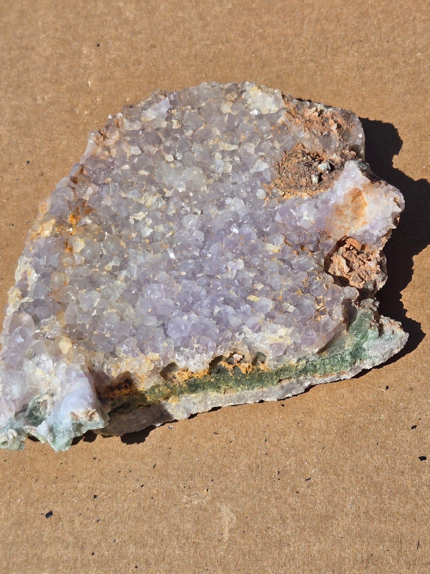 Amethyst on fluorite