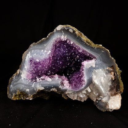 Amethyst Sparkling Crystals Geode in two Half's Natural Mineral Specimen