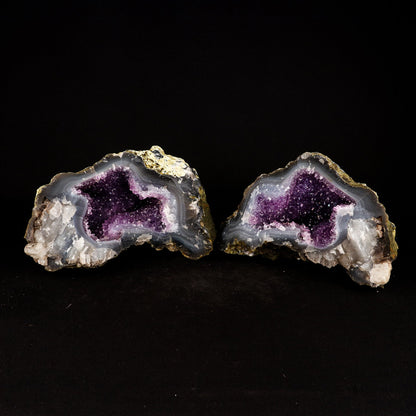Amethyst Sparkling Crystals Geode in two Half's Natural Mineral Specimen