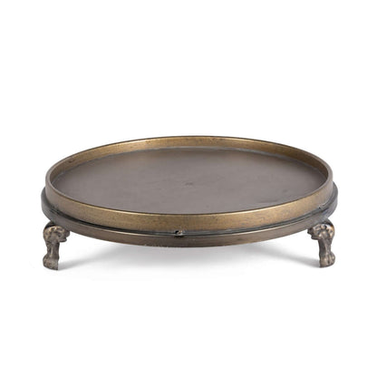 Antique Brass Footed Display Trays (Set of 2)