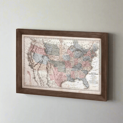 Antique 1850s United States Wall Map