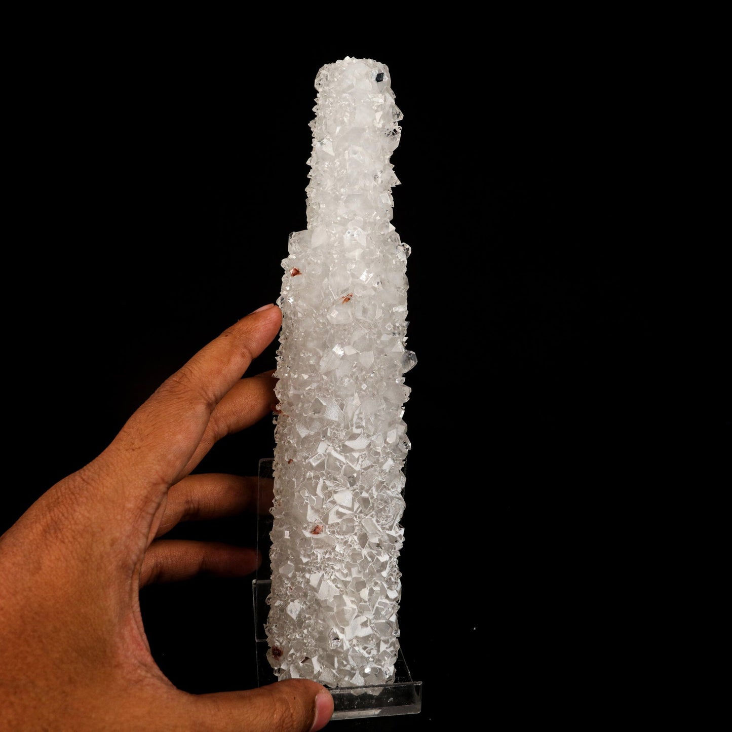 Apophyllite with Coated Calcite (Bat Shape) Natural Mineral Specimen