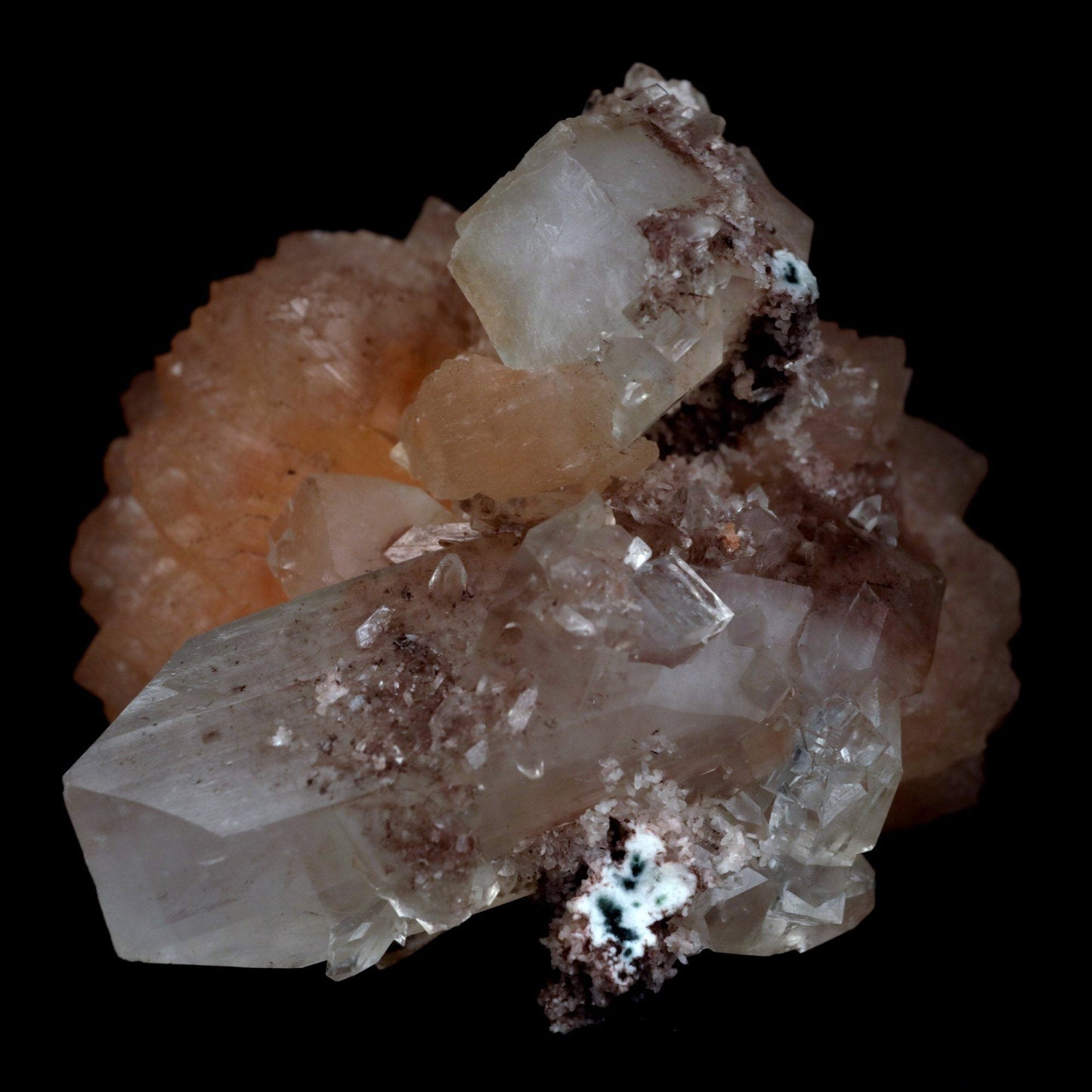 Apophyllite With Stilbite Perfect Bow-Tie formation Natural Mineral Specimen  # B 4796