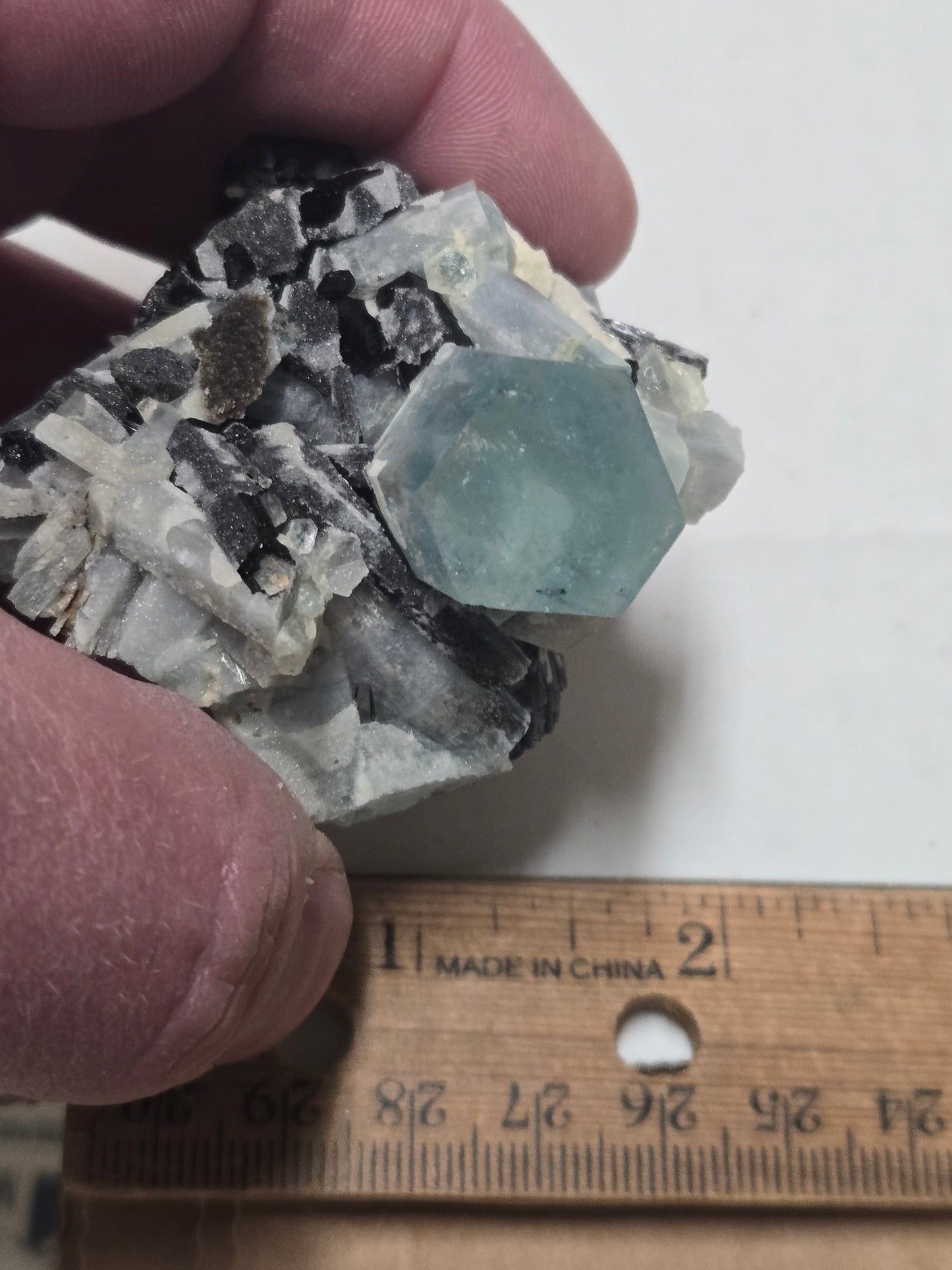Aquamarine with Schorl – Double Terminated Crystal from Erongo Namibia