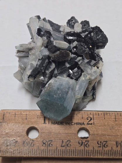 Aquamarine with Schorl – Double Terminated Crystal from Erongo Namibia