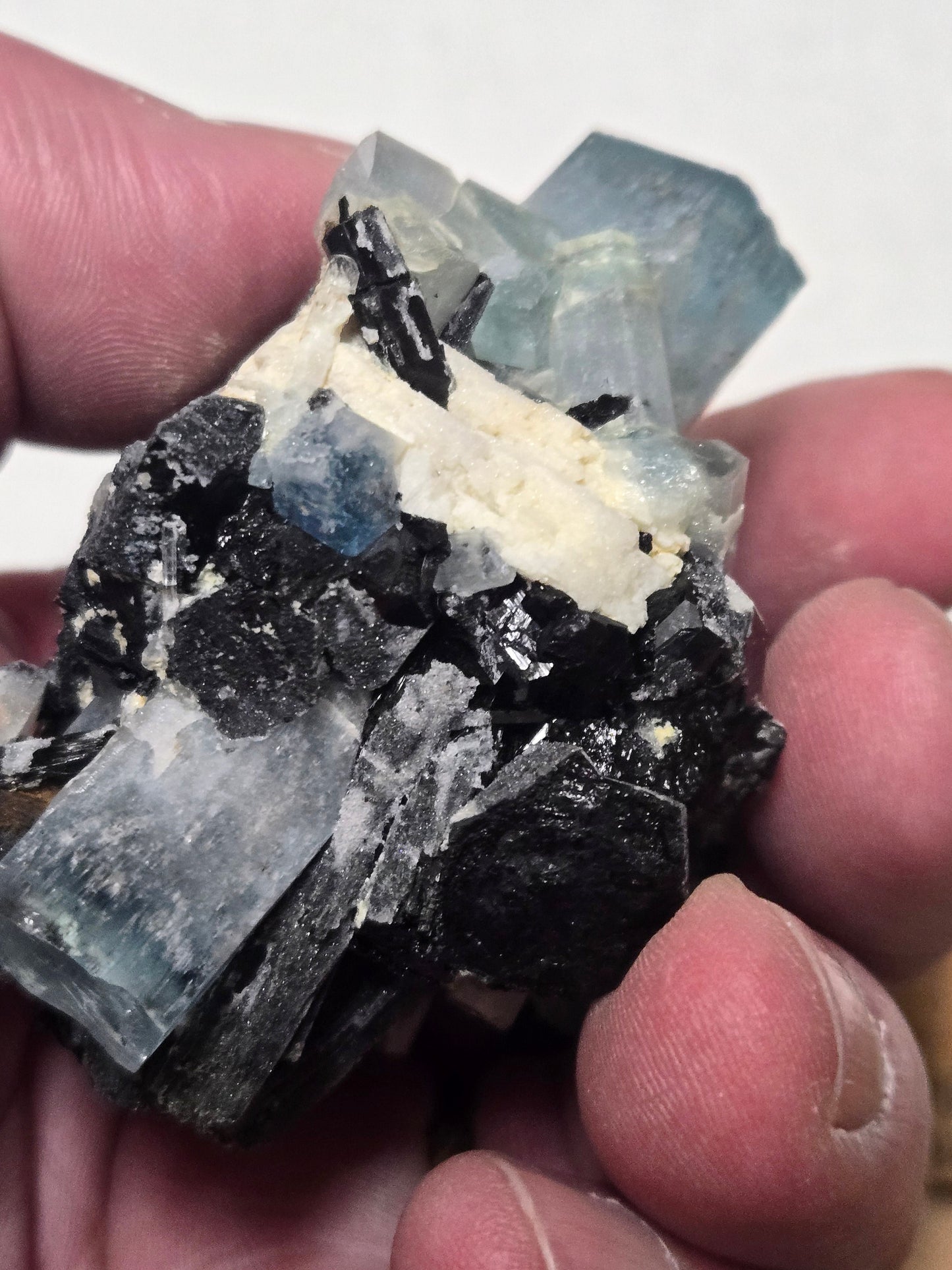 Aquamarine with Schorl – Double Terminated Crystal from Erongo Namibia