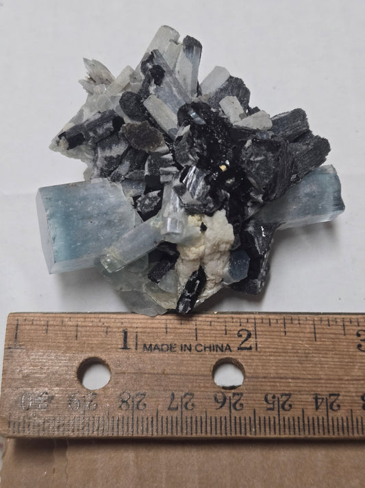Aquamarine with Schorl – Double Terminated Crystal from Erongo Namibia