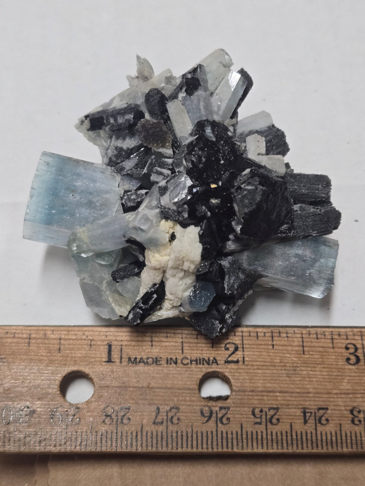 Aquamarine with Schorl – Double Terminated Crystal from Erongo Namibia