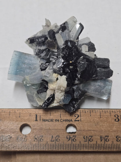 Aquamarine with Schorl – Double Terminated Crystal from Erongo Namibia