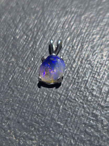 Australian Black opal pendant