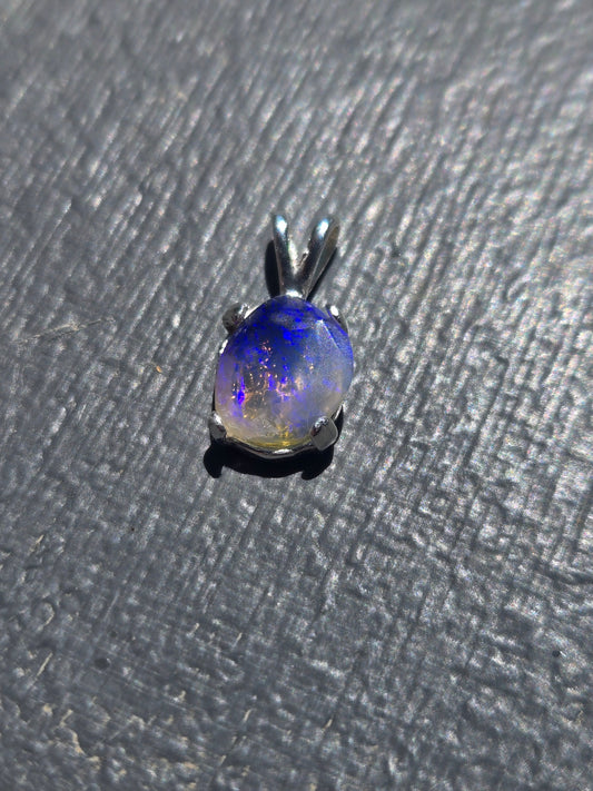 Australian Black opal pendant