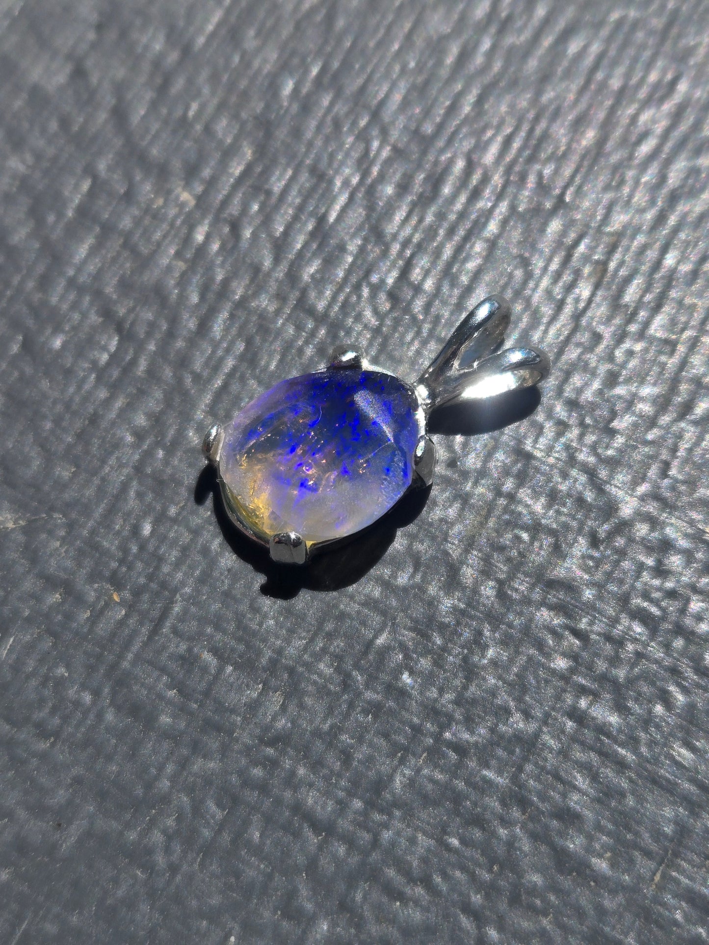 Australian Black opal pendant