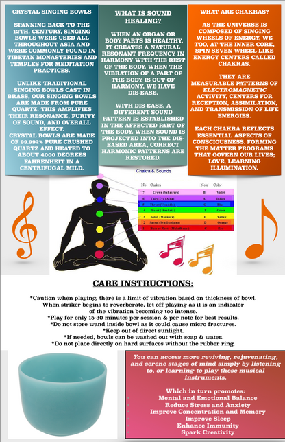 8-Inch Gem-Infused Quartz Crystal Singing Bowl