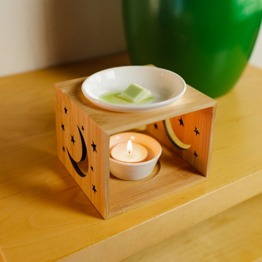 Moon & Stars -- Bamboo Oil & Wax Melt Burner
