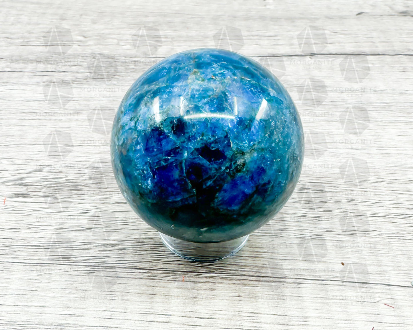 Blue Apatite Sphere – 2.25-Inch, 300g Crystal Ball for Clarity and Focus