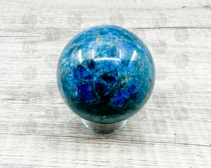 Blue Apatite Sphere – 2.25-Inch, 300g Crystal Ball for Clarity and Focus
