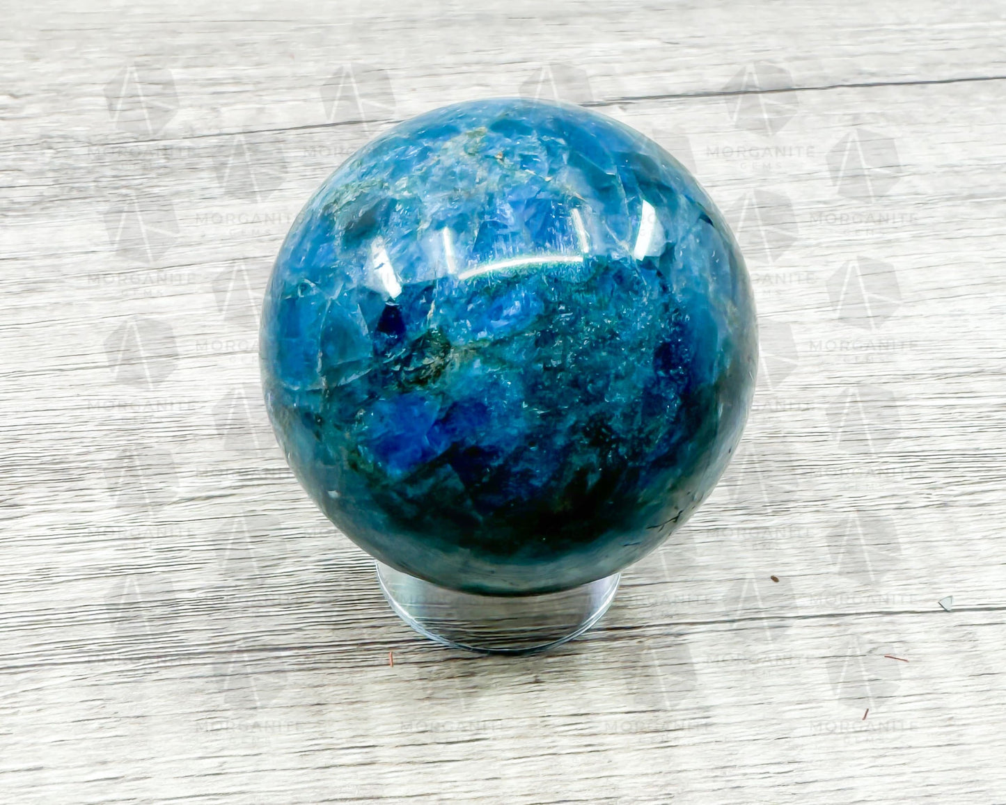 Blue Apatite Sphere – 2.25-Inch, 300g Crystal Ball for Clarity and Focus
