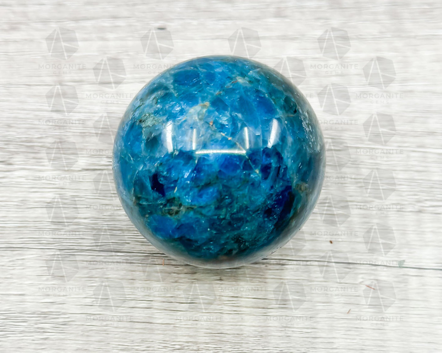 Blue Apatite Sphere – 2.25-Inch, 300g Crystal Ball for Clarity and Focus
