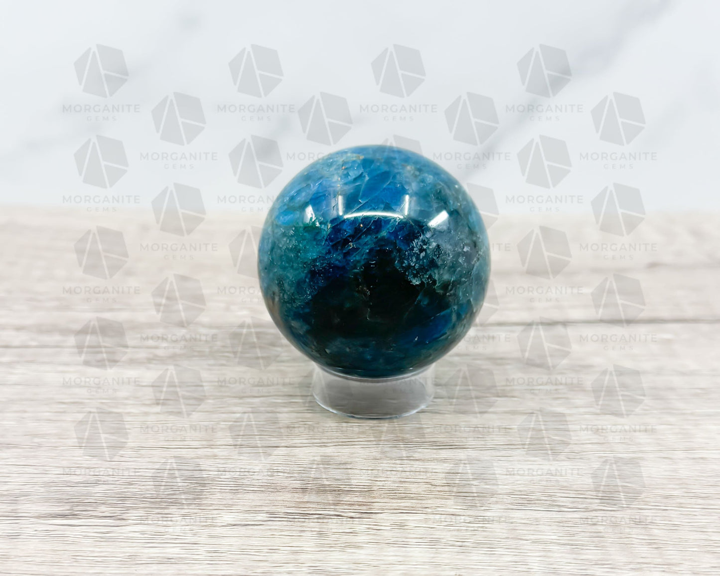 Blue Apatite Sphere – 2.25-Inch, 300g Crystal Ball for Clarity and Focus
