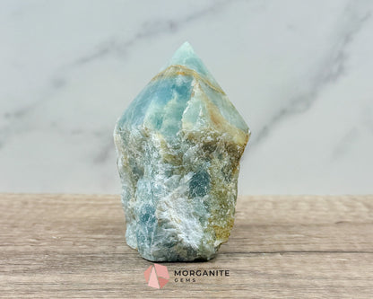 Blue Onyx Half Rough Cut Base Point – Natural Healing Crystal for Emotional Balance & Meditation