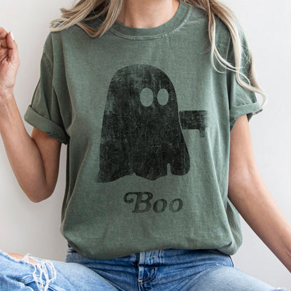 Boo Retro Ghost - Comfort Colors Tshirt