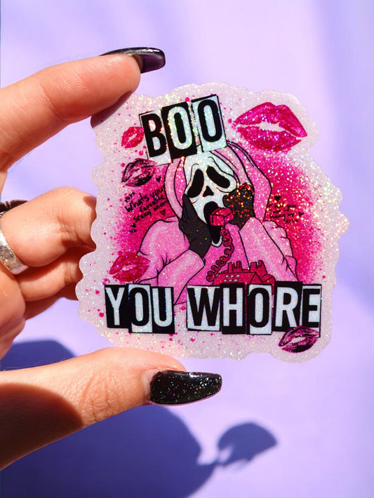 "Boo You Whore" Halloween Sticker