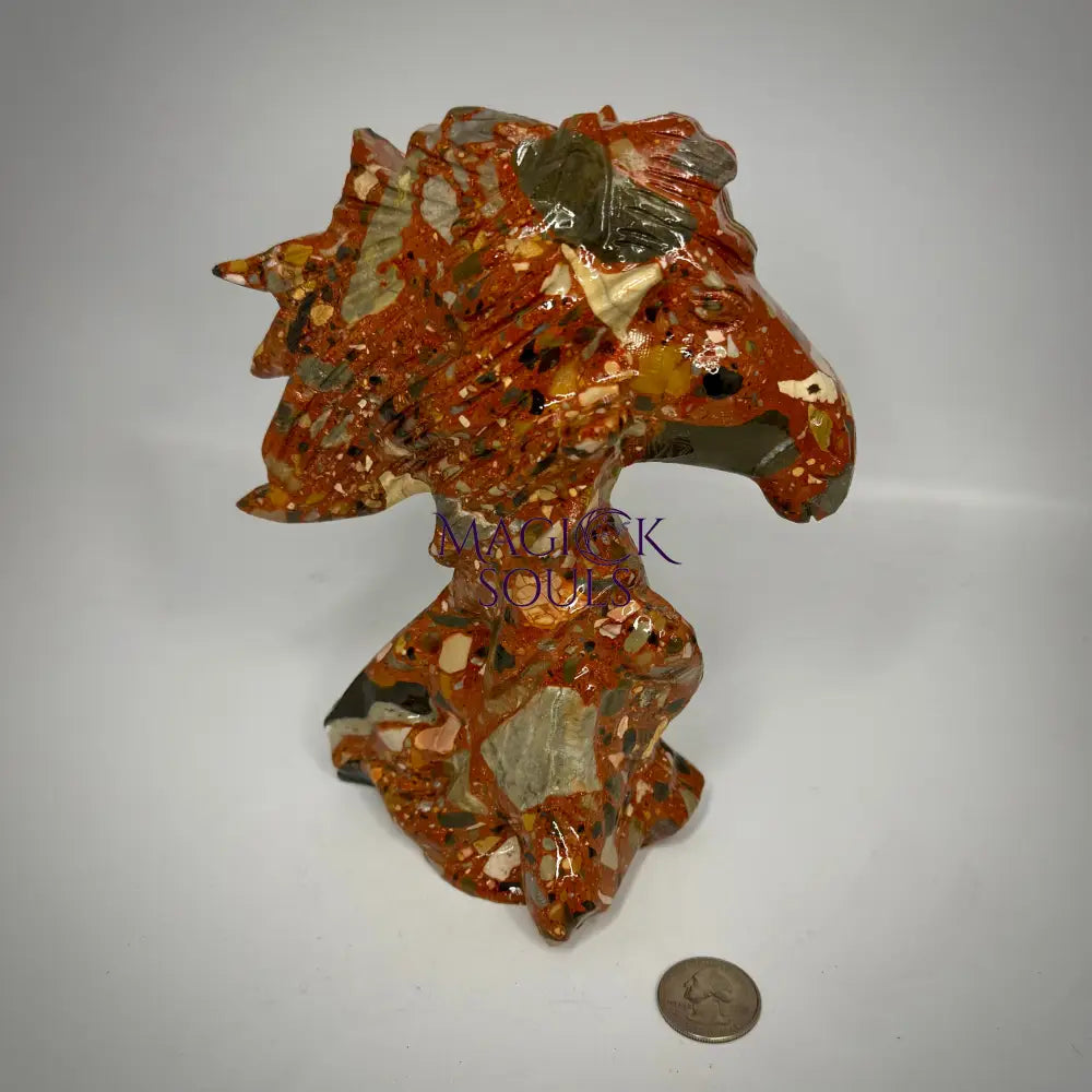 Brecciated Jasper Horse Head Carving