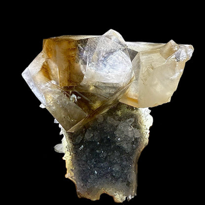 Calicite on Apophyllite & Chalcedony | Higj Quality Mineral | Indian Minerals | Superb Minerals | Fine Mineral | Collectors Piece