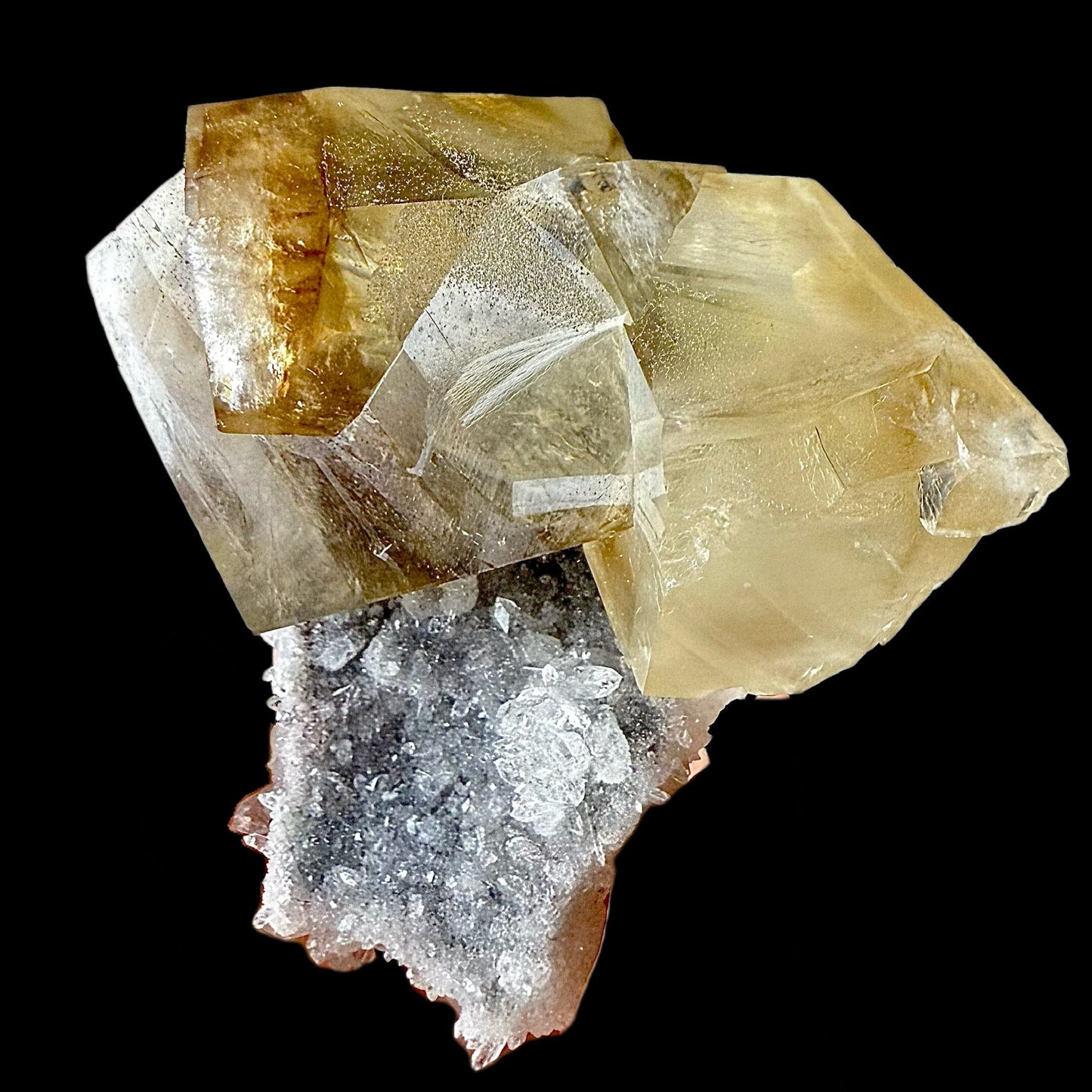 Calicite on Apophyllite & Chalcedony | Higj Quality Mineral | Indian Minerals | Superb Minerals | Fine Mineral | Collectors Piece