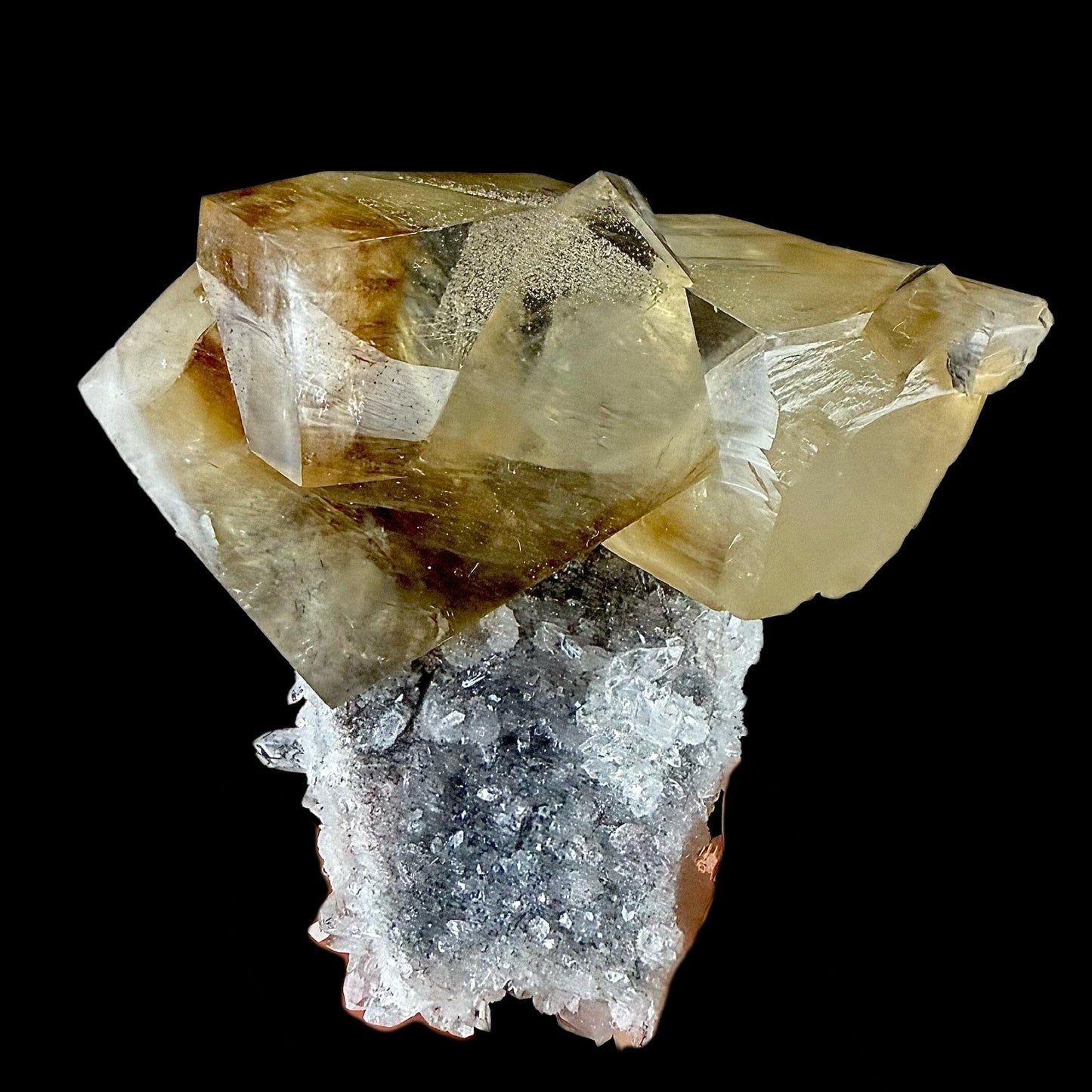 Calicite on Apophyllite & Chalcedony | Higj Quality Mineral | Indian Minerals | Superb Minerals | Fine Mineral | Collectors Piece