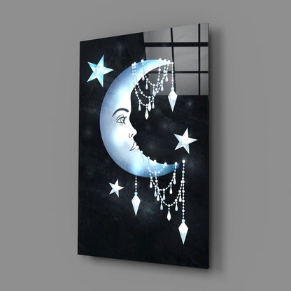 Moon Star Glass Wall Art
