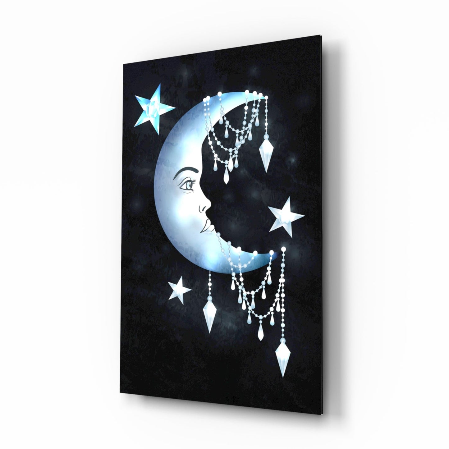 Moon Star Glass Wall Art