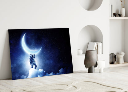 Moon bearer Glass Wall Art