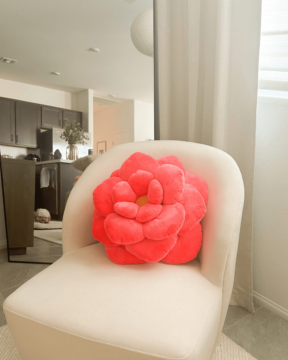 Camellia Plush Flower Pillow
