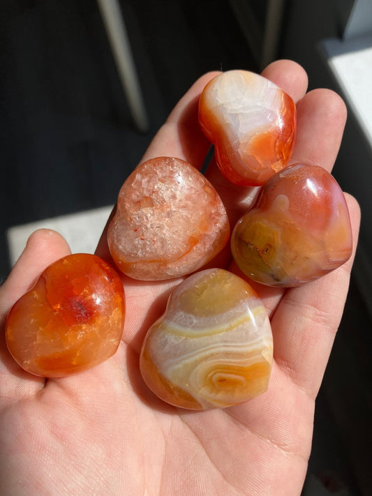 Carnelian Mini Heart – 1”  (Single or Bundle of 3)