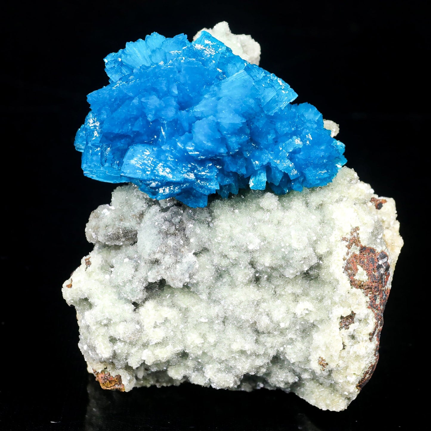Cavansite on Heulandite (Rare Find) Natural Mineral Specimen # B 7025