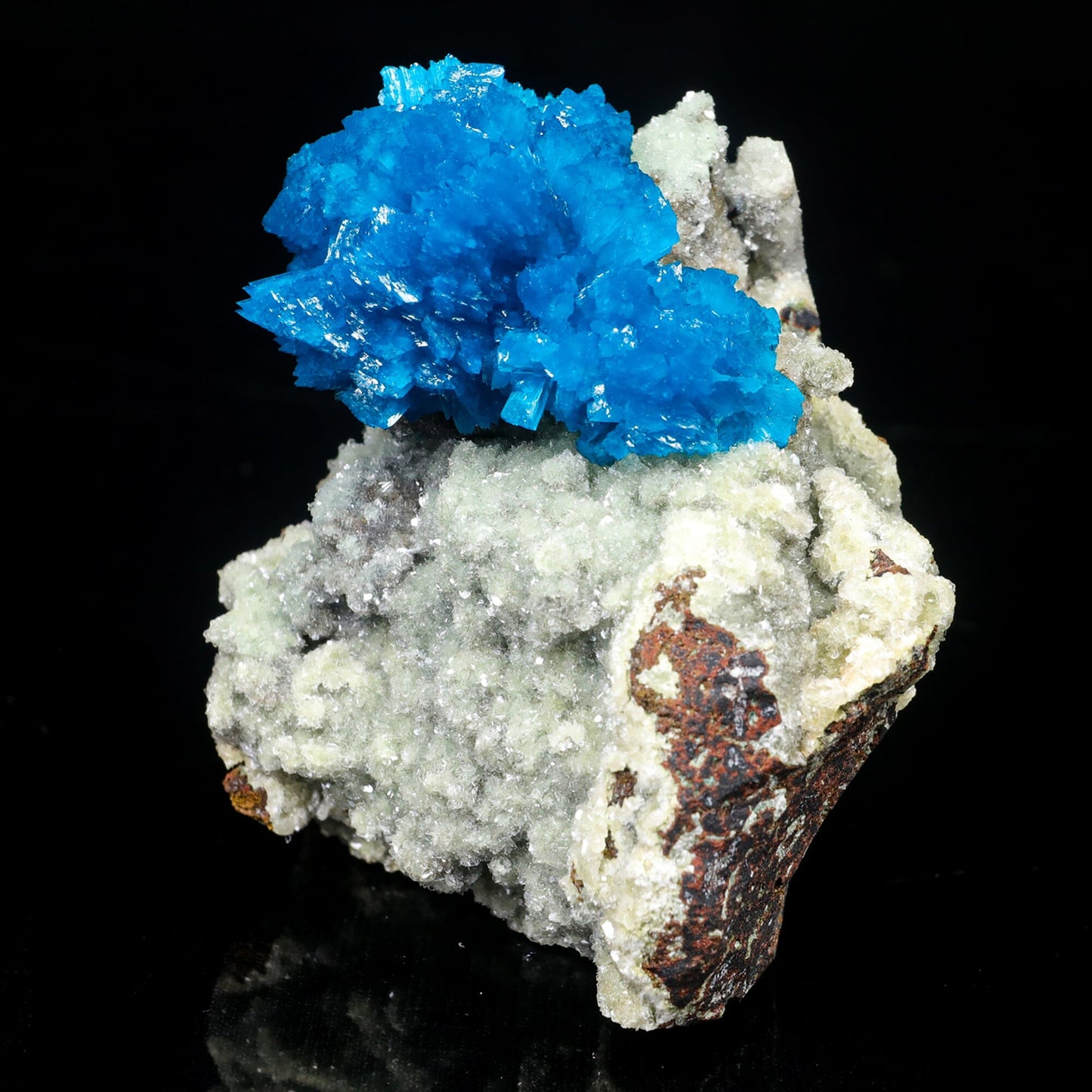 Cavansite on Heulandite (Rare Find) Natural Mineral Specimen # B 7025