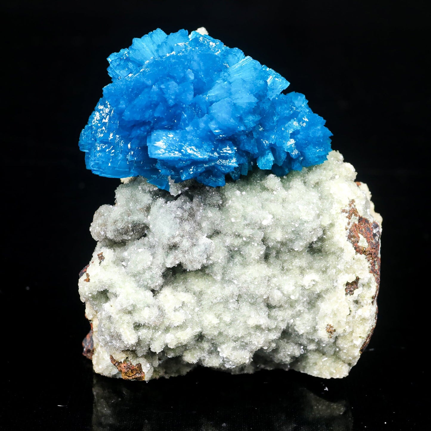 Cavansite on Heulandite (Rare Find) Natural Mineral Specimen # B 7025