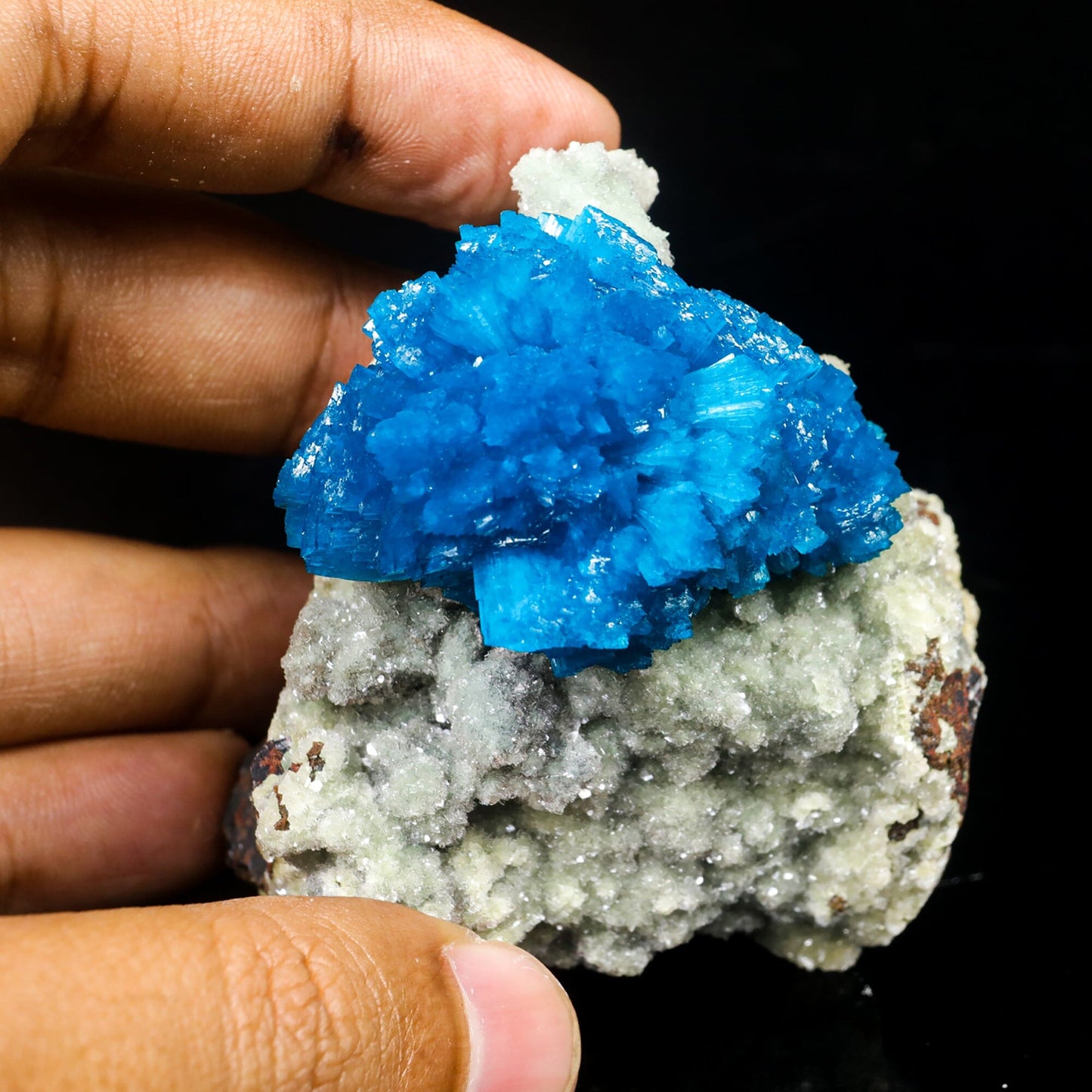 Cavansite on Heulandite (Rare Find) Natural Mineral Specimen # B 7025