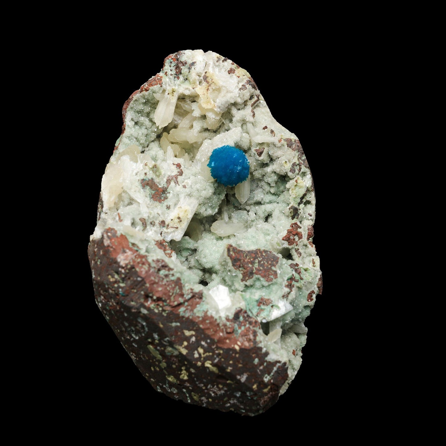Cavansite on Heulandite (Rare Find) Natural Mineral Specimen  # B 7062