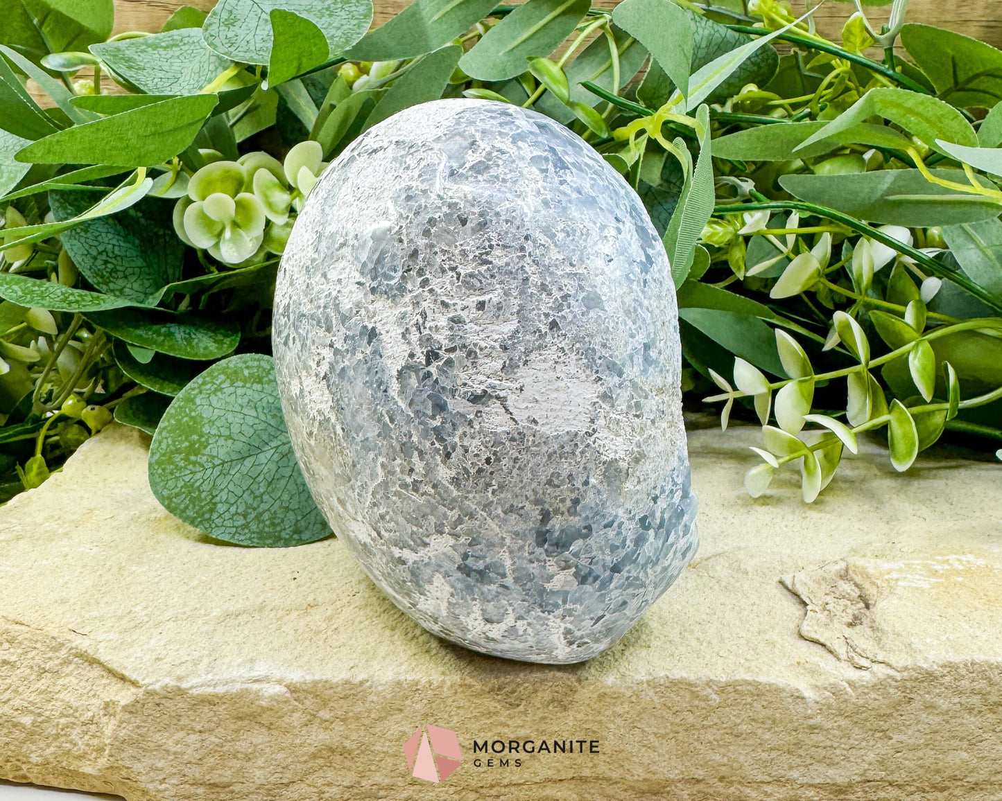 Celestite Geode Druzy Crystal Egg No. 2 – 4" x 3.7" x 2.2" | 1272 g Sky Blue Egg for Meditation, Healing, Decor
