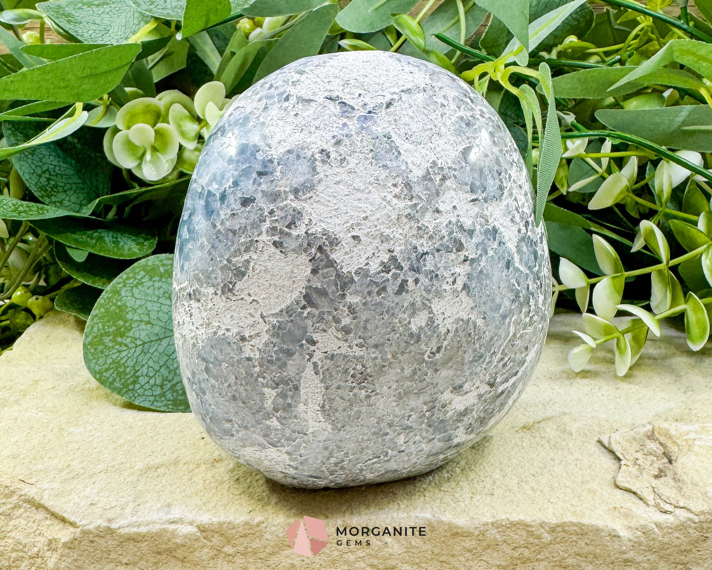Celestite Geode Druzy Crystal Egg No. 2 – 4" x 3.7" x 2.2" | 1272 g Sky Blue Egg for Meditation, Healing, Decor