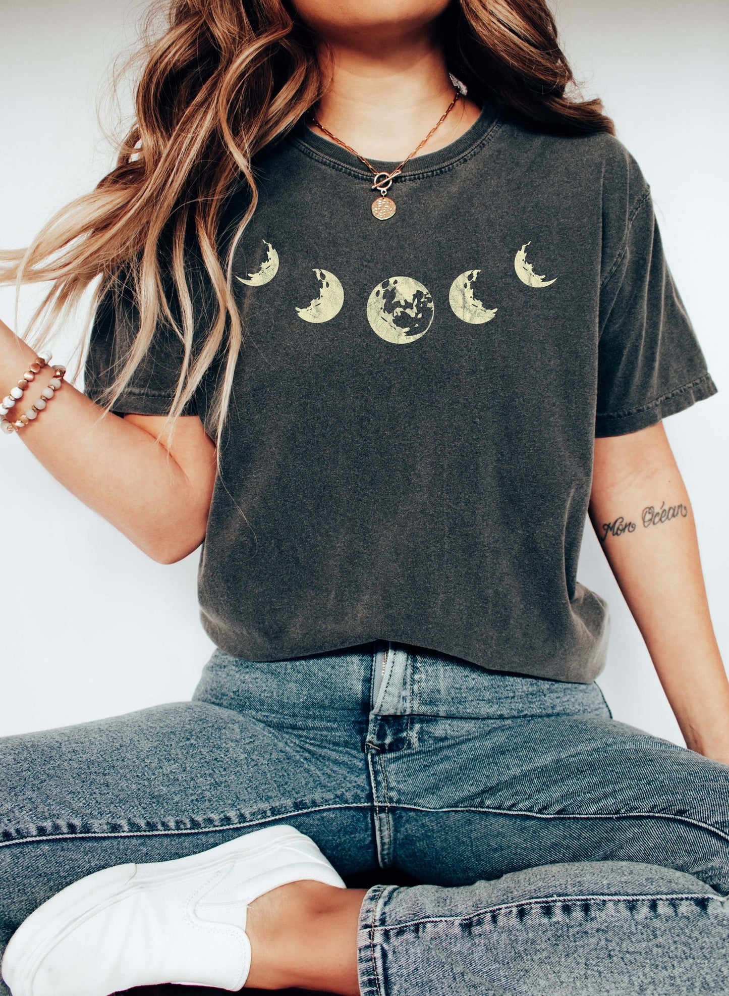 Moon Phases Neckline - Comfort Colors Tshirt