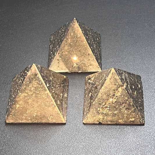 Pyrite Pyramid Druzy Carving
